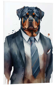 Print på skumplade Rottweiler Wearing Suit and Tie