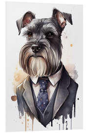 Foam board print Miniature Schnauzer Wearing Suit and Tie