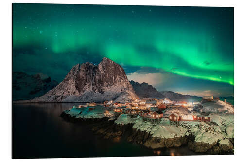 Aluminium print Northern Lights over Lofoten