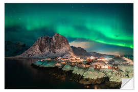 Naklejka na ścianę Northern Lights over Lofoten