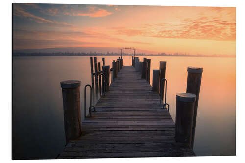 Print på aluminium Sunset at Lake Constance