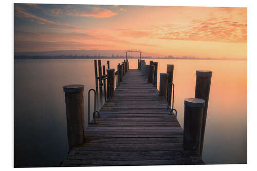 Hartschaumbild Sonnenuntergang am Bodensee