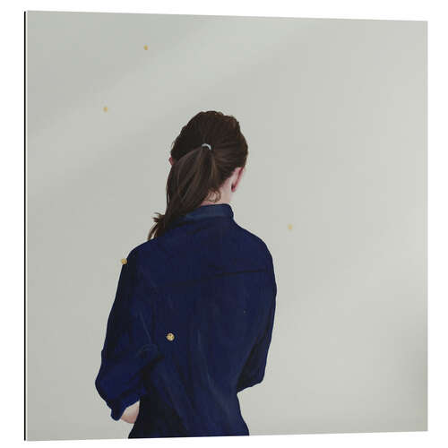 Gallery print Back view of a young woman with gold dots