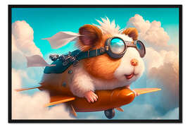 Gerahmter Kunstdruck Fliegendes Meerschweinchen
