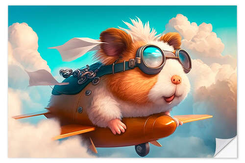 Sticker mural Flying Guinea Pig