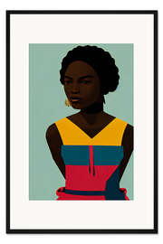 Gerahmter Kunstdruck Porträt im Kleid