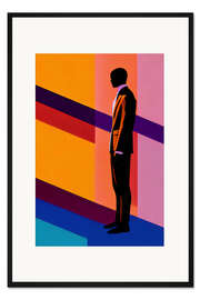 Gerahmter Kunstdruck Neon Anzug