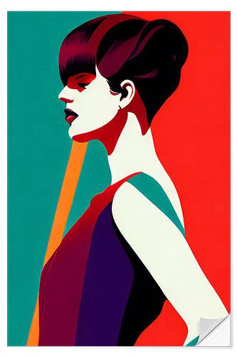 Muursticker Pop Art Fashion Portrait