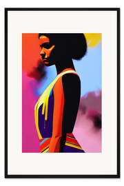 Gerahmter Kunstdruck Neon Pop Art Porträt