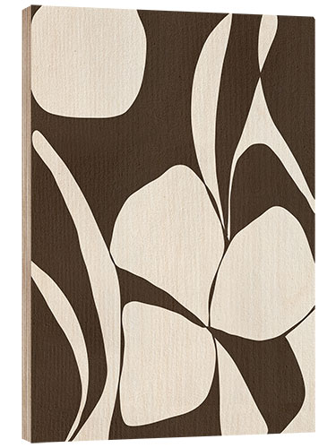 Wood print Muted Petals I