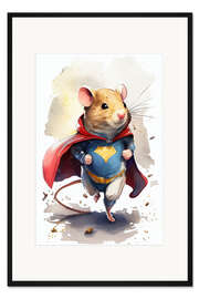 Gerahmter Kunstdruck Superhelden-Hamster