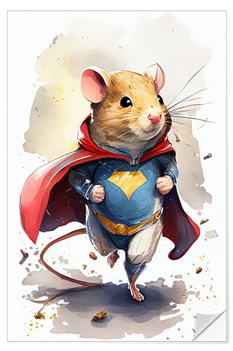 Selvklebende plakat Superhero Hamster