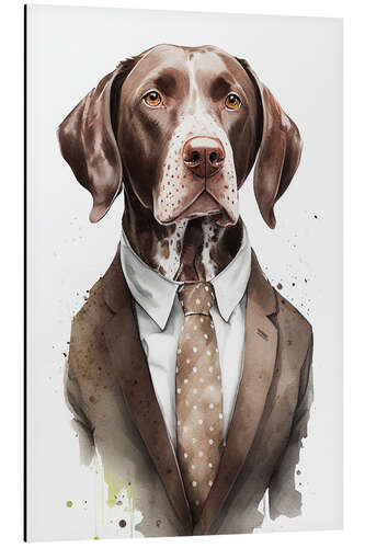 Stampa su alluminio German Shorthaired Pointer with Suit and Tie