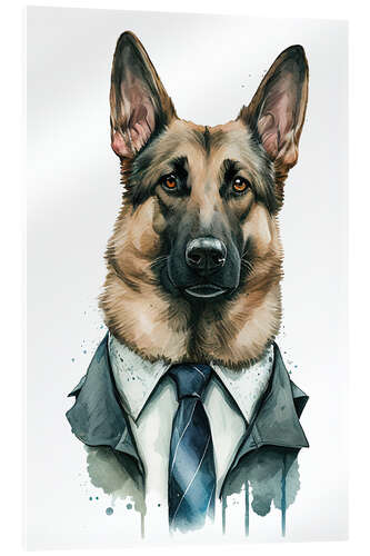 Acrylic print German Shepherd Wearing Suit and Tie