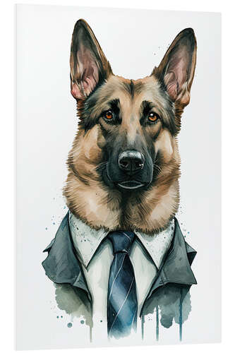 PVC-taulu German Shepherd Wearing Suit and Tie