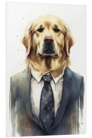 Foam board print Golden Retriever Wearing Suit and Tie