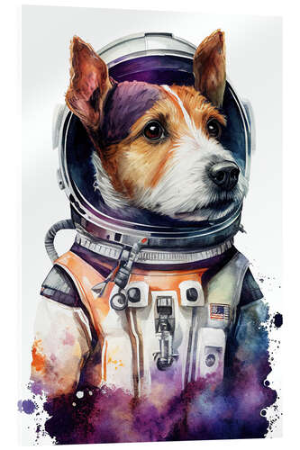 Stampa su vetro acrilico Terrier Astronaut