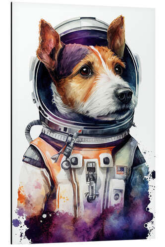 Obraz na aluminium Terrier Astronaut