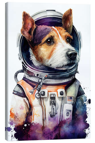 Tableau sur toile Terrier Astronaut