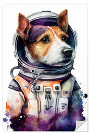 Naklejka na ścianę Terrier Astronaut