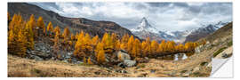 Vinilo para la pared Grindjisee and Matterhorn in autumn