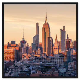 Gerahmter Kunstdruck Empire State Building bei Sonnenuntergang