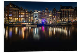 Tableau en aluminium City Lights in Amsterdam at Night