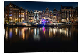 Foam board print City Lights in Amsterdam at Night