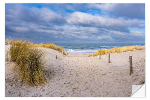 Selvklæbende plakat Beach Entrance on the Baltic Sea Coast in Graal Müritz