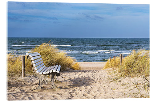 Quadro em acrílico Bench in the dunes on the Baltic Sea coast