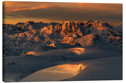 Leinwandbild Alpen in Berchtesgaden bei Sonnenaufgang