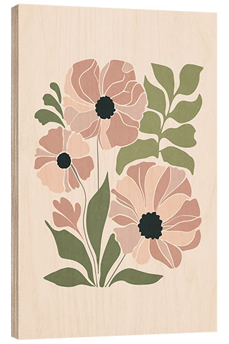 Stampa su legno Pink Flower