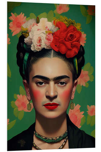 Foam board print Frida Kahlo with Flower Crown