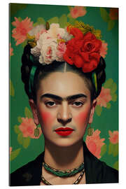 Galleritryk Frida Kahlo with Flower Crown