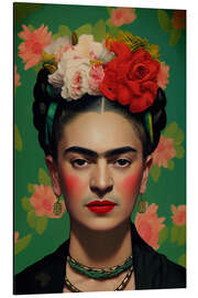 Magnettafel Frida Kahlo mit Blumen im Haar