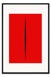 Gerahmter Kunstdruck Red Cut, after Lucio Fontana