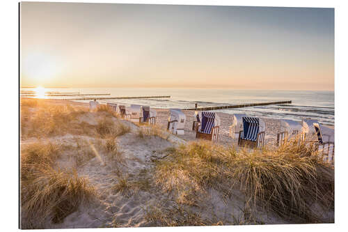 Gallery Print Abendstimmung mit Strandkörben in Zingst an der Ostsee