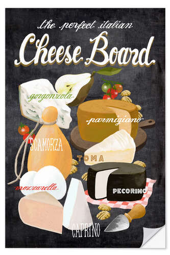 Självhäftande poster The Perfect Italian Cheese Board