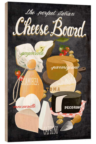 Obraz na drewnie The Perfect Italian Cheese Board