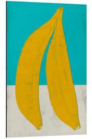 Quadro em alumínio Bananas on Turquoise Blue