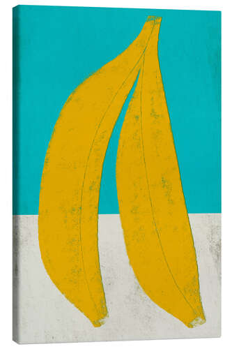 Lærredsbillede Bananas on Turquoise Blue