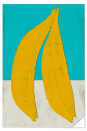 Wall sticker Bananas on Turquoise Blue