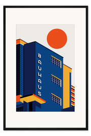 Gerahmter Kunstdruck Bauhaus-Gebäude