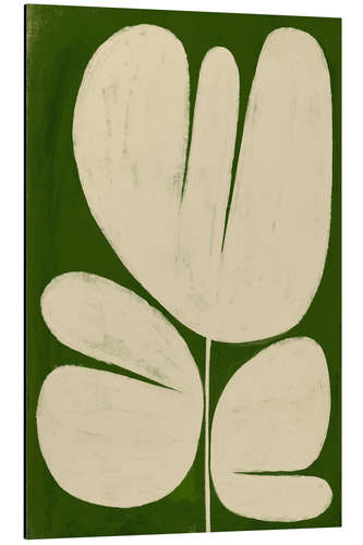 Print på aluminium Big Bold White Flower on Green