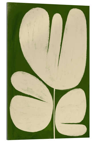 Gallery print Big Bold White Flower on Green