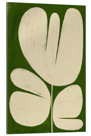 Quadro em plexi-alumínio Big Bold White Flower on Green