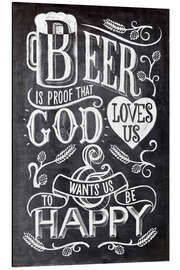 Cuadro de aluminio Blackboard quote - Beer is Proof