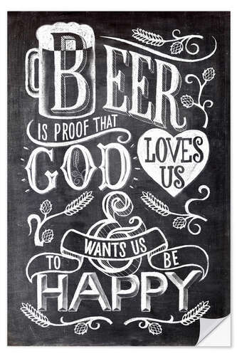 Naklejka na ścianę Blackboard quote - Beer is Proof