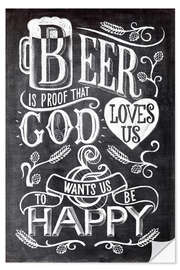 Selvklebende plakat Blackboard quote - Beer is Proof