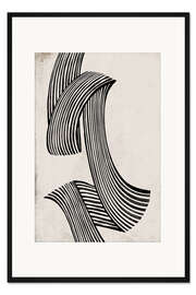 Gerahmter Kunstdruck Fließende, abstrakte Linien